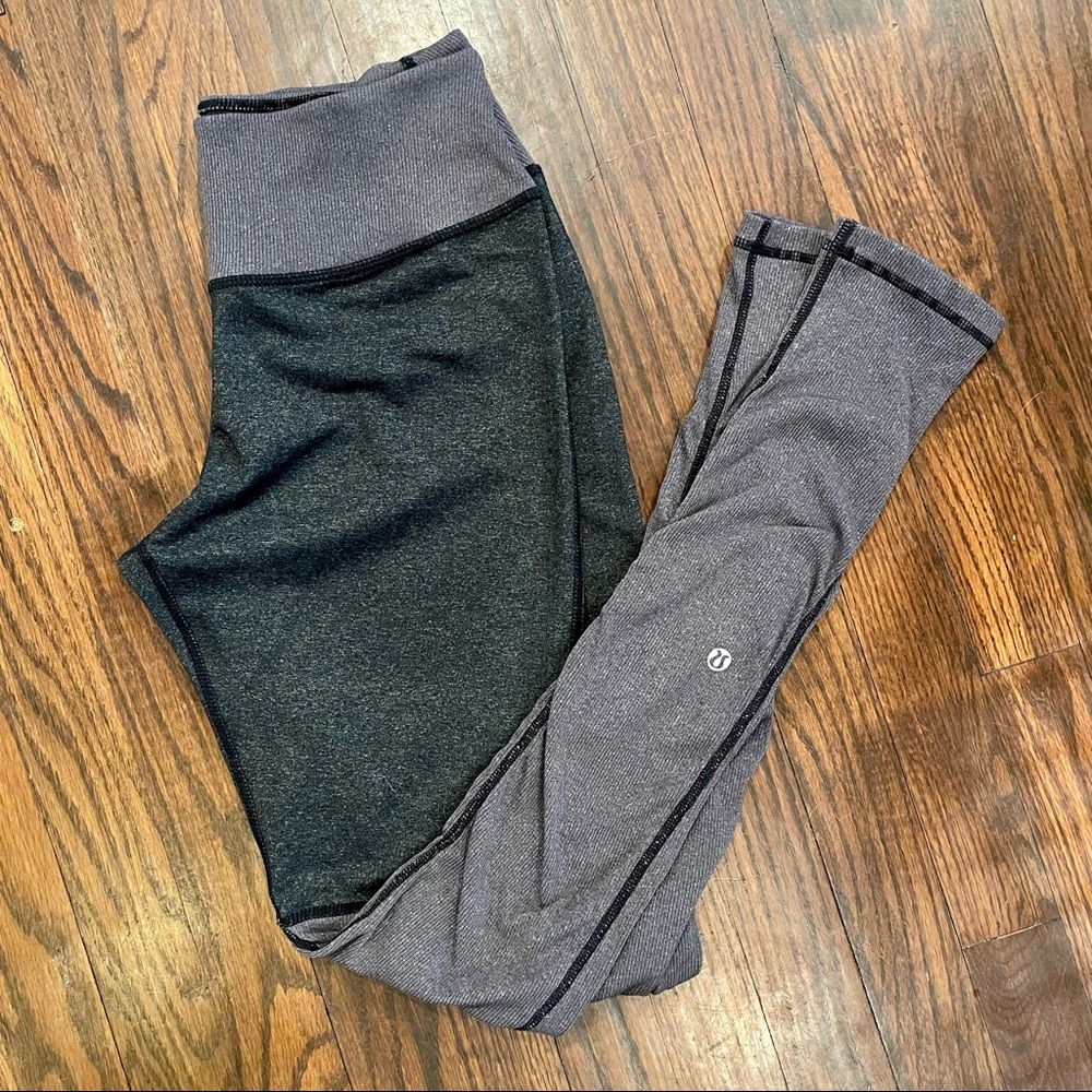 Lululemon tight leggings size 6/8 black and gray
